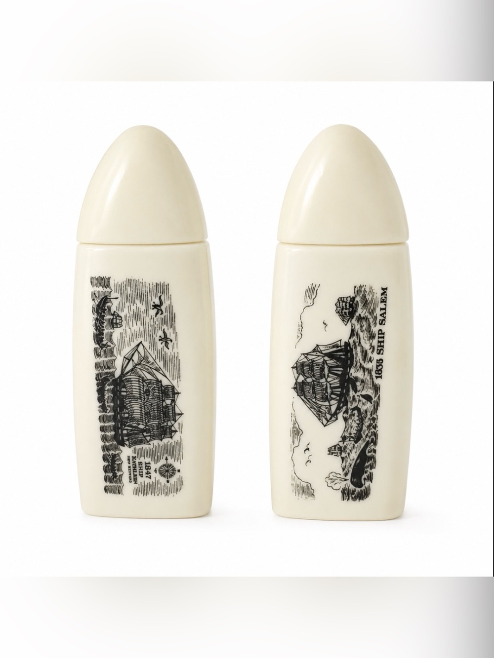 Avon Cologne Bottles 1847 1835 Ship Kathleen Salem Inscribed Vintage Two (2)